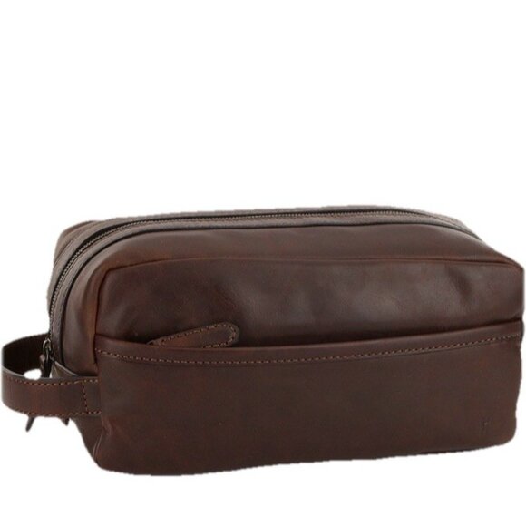 Frye Logan Travel Dopp Lg Bag kit Dark Brown B000477 - Picture 1 of 9